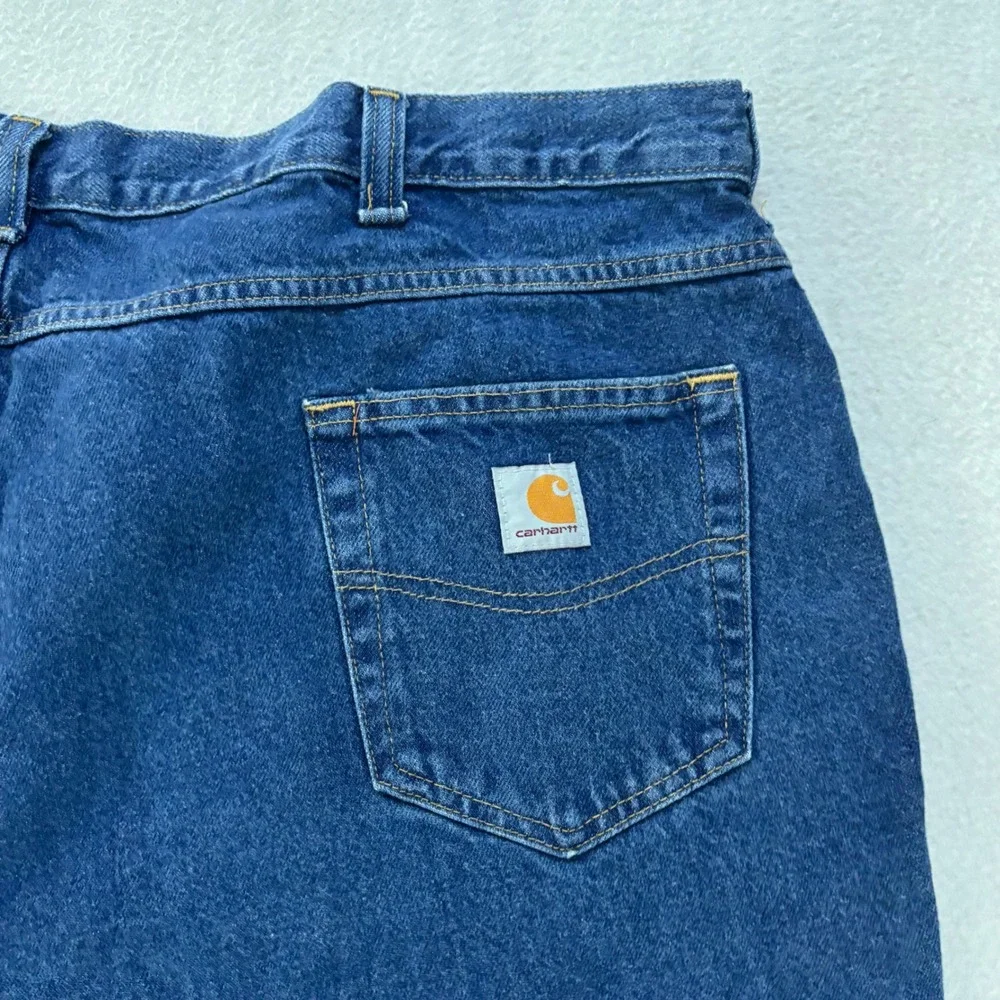 Carhartt Mens Relaxed Fit Straight Leg Jeans Blue Denim 46x32 381-83